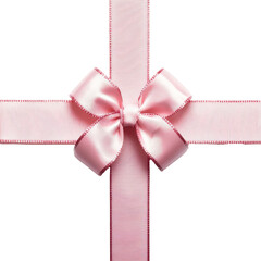 Wall Mural - Elegant pink ribbon bow on a gift wrap