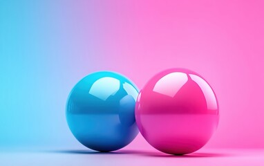 Poster - Colorful spheres on a gradient background, vibrant and eye-catching.