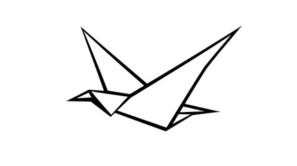 Wall Mural - Simple Origami Sparrow Logo Design
