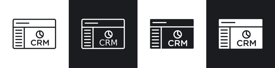 CRM icon in thin outlined.