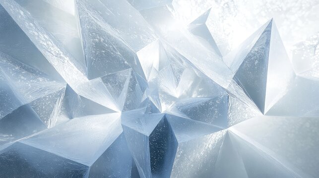 Natural frost patterns creating geometric shapes, evoking Christmas stars and snowy landscapes in a minimalist style.