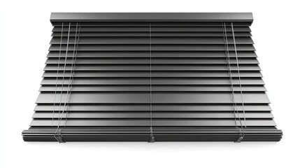 Leinwandbilder - Bold dark grey blinds with a sleek finish, isolated on a bright white background for a striking, modern look.