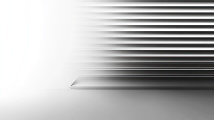 Leinwandbilder - Bold dark grey blinds with a sleek finish, isolated on a bright white background for a striking, modern look.
