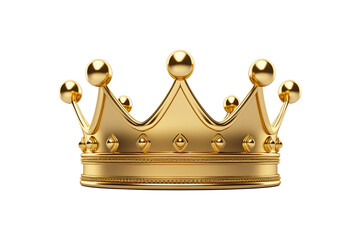 Gold crown isolated on transparent or white background, png