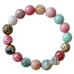 Wall Mural - Colorful gemstone bracelet on a plain background