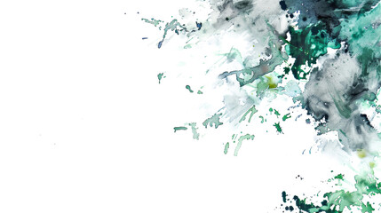 Naklejka na meble Green and gold spots on a white background. Watercolor illustration.
