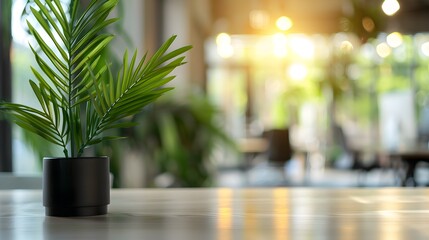 Poster - Modern Office Background with Green Plants