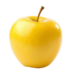 Wall Mural - Yellow apple on white, ready to eat