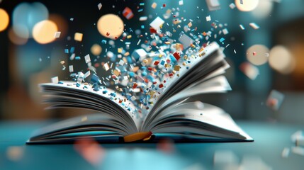 Poster - Colorful Pages Turning in an Abstract Book Design