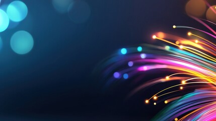 Poster - Vibrant Light Trails Representing AI Technology