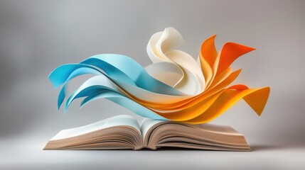 Poster - Flowing Pages Transform into Colorful River