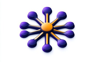 Aufkleber - A clean icon of interconnected nodes, representing a global network and the future of business connectivity