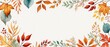 © Genzo - A stunning watercolor illustration of autumn leaves creating a colorful border. Perfect for seasonal projects, invitations, and artistic backgrounds with a fall theme.