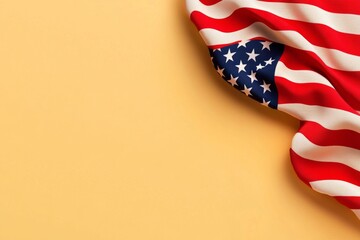 Poster - A simple line drawing of a folded flag with the words 