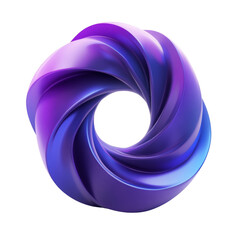 Poster - 3D Render Purple-Blue Spiral Shape
