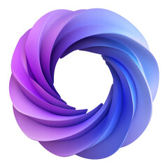 Poster - 3D Render Purple-Blue Spiral Shape