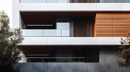 Wall Mural - Modernist Apartment Facade with Clean Lines