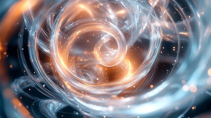 Poster - A swirling vortex of light and energy creating a cosmic visual experience in deep space