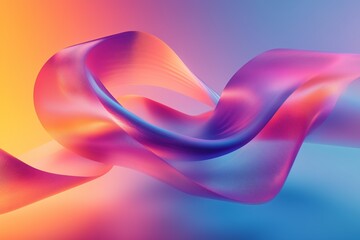 Poster - Colorful abstract ribbons flow gracefully against a vibrant background in a dynamic display of light and movement