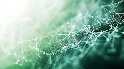 Poster - A complex web of green and white lines over a textured background, symbolizing the interconnected nature of sustainable practices, 4k resolution