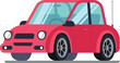 © Tartila - Modern red compact car illustration featuring a steering wheel, antenna, and stylish design, ideal for automotive or transportation related projects