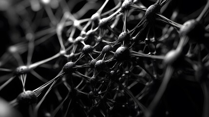 Poster - A fearless AI algorithm visualized as a lattice of intersecting nodes and lines, symbolizing a robust and unbreakable digital architecture, 4k resolution