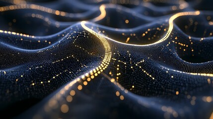 Poster - A fearless AI algorithm visualized as a lattice of intersecting nodes and lines, symbolizing a robust and unbreakable digital architecture, 4k resolution