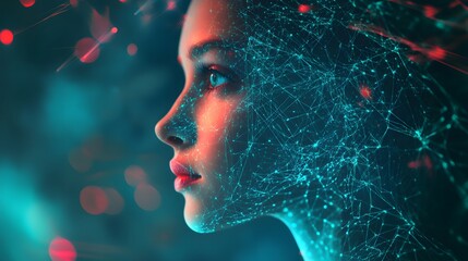 Poster - Artistic depiction of an AI algorithm as a glowing, complex structure, representing bold advancements in machine learning, 4k resolution