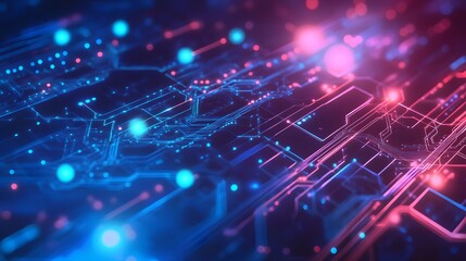 Poster - Abstract composition of AI circuitry forming bold, complex shapes, capturing fearless adaptability, 4k resolution