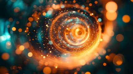 Aufkleber - Abstract background with overlapping circles and bright color bursts, radiating friendliness and joy, 4k resolution