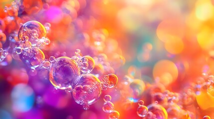 Aufkleber - Energetic abstract background with bright, bubbly shapes and contrasting colors, giving a lively and fun feel, 4k resolution