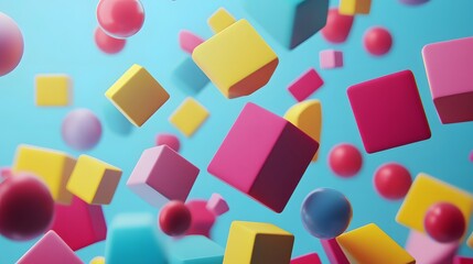 Aufkleber - Abstract background with bold, colorful shapes in a dynamic arrangement, exuding a funny and lively vibe, 4k resolution