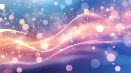 Poster - Warm and friendly abstract background with soft waves and bright dots, evoking a kind and cheerful atmosphere, 4k resolution