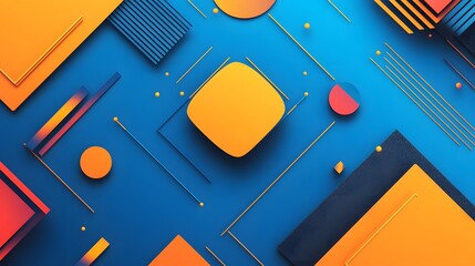 Poster - Abstract background with high-energy geometric patterns and bright colors, adding humor and excitement to the design, 4k resolution