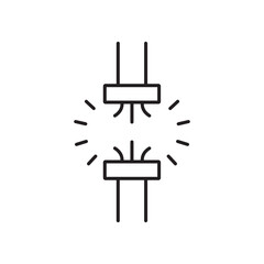 Poster - Broken Wire icon simple black line style. icon simple black line style.