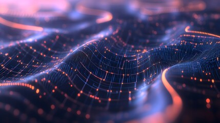 Poster - Artistic abstract of flowing pathways in neon tones, representing continuous learning and growth within a machine learning model, 4k resolution
