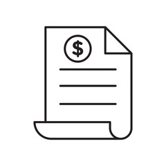 Poster - Bill paid icon simple black line style.