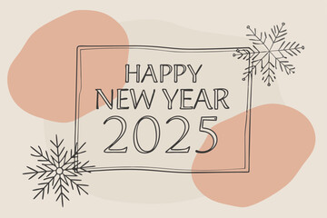 Canvas Print - Happy New Year 2025 – Vector illustration.