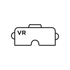 Poster - AR headset icon simple black line style.