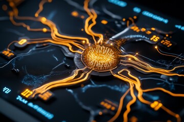 Aufkleber - Hyper-realistic close-up of digital data lines and encrypted codes on a screen, symbolizing cyber intelligence tracking