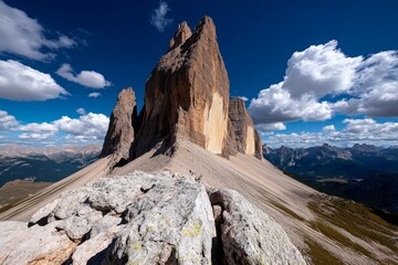 Poster - Mountain landscape with the first light of dawn, symbolizing a call to rise and embrace the day