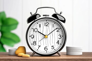 Poster - Simple line drawing of an alarm clock with ringing lines, representing the alertness of a wake-up call