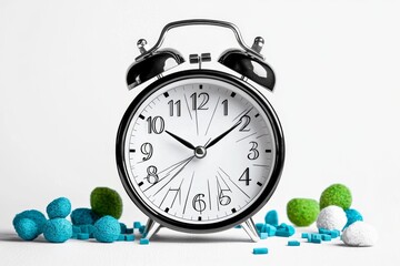 Poster - Simple line drawing of an alarm clock with ringing lines, representing the alertness of a wake-up call