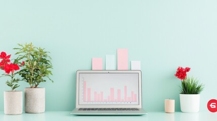 Poster - A person working on a laptop with charts and graphs on the screen, representing data analysis and reporting tasks.