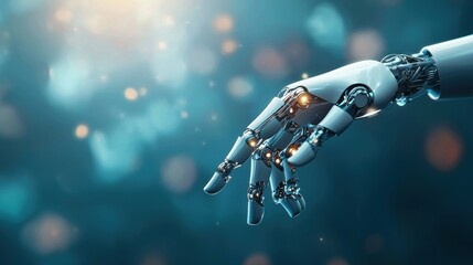 Poster - A surgeon using a robotic arm to perform a minimally invasive surgical procedure, showcasing the precision and control offered by AI in medicine.