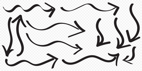 Leinwandbilder - Hand drawn vector arrows doodle set on white background. design element vector illustration. eps 10.