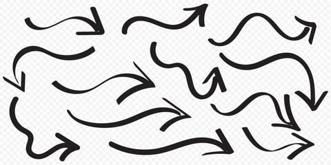 Leinwandbilder - Hand drawn vector arrows doodle set on white background. design element vector illustration. eps 10.