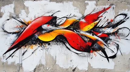 Poster - Vibrant Abstract Graffiti Art in Bold Colors