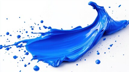 Poster - Blue Paint Splash on White Background