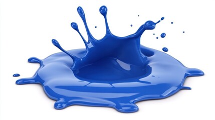 Poster - Blue Paint Splash on White Background